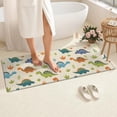 thumbnail image 3 of Beige Dinosaurs Plants Leaves Pattern Bathroom Rugs Mat,Non Slip Microfiber Bathroom Rug,Rubber Backing,Soft Bathroom Mats for Bathroom Floor,Tub and Shower,60x24in(150x60cm), 3 of 3
