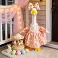 thumbnail image 3 of Easter Porch Goose Outfit Spring Easter Bunny Pattern Lawn Goose Costume Holiday Animal Clothes for 23 Inch Cement Goose Yard Garden Outdoor Decor, 3 of 6