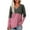 Pink, variant on Odeerbi Shirts for Women 2025 Casual Long Sleeve V-Neck Tops Patchwork Loose Blouse Shirts Gray