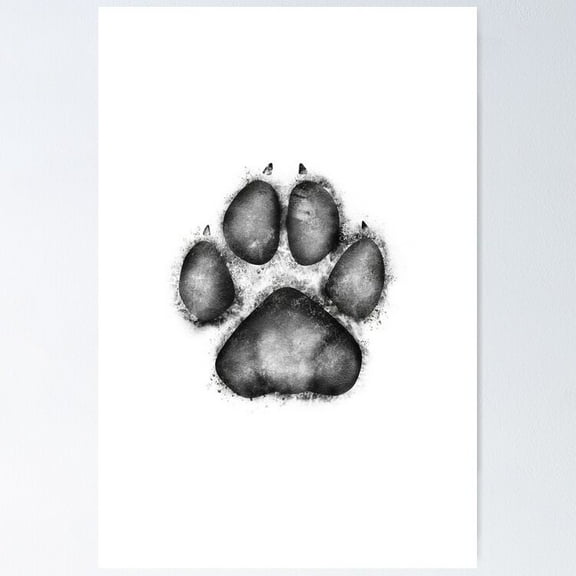 POSTER Paw print for dog and cat lovers POSTER UNFRAMED, 8x12