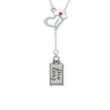 Long Lariat - Live Long Open Heart Nurse Hat Lariat Necklace