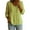 Yellow, variant on CHUMUD Womens V-neck Long Sleeved Solid Color Tops Button Down Loose Cotton Linen Shirt Roll Up Cuff Casual Blouses