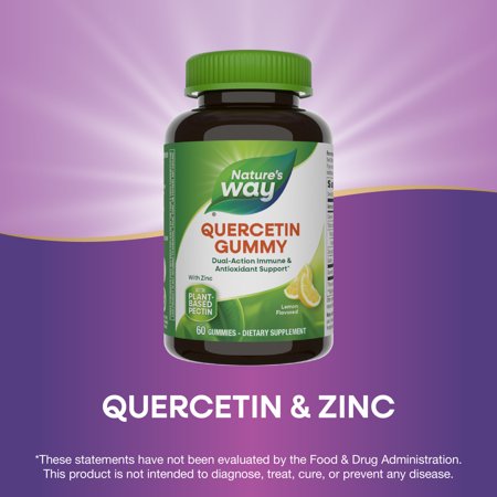 ネイチャーズウェイ 亜鉛入りケルセチン 60粒 グミ レモンフレーバー Nature's Way Quercetin Gummies with Zinc ミネラル めぐりサポート さらさら お取り寄せ