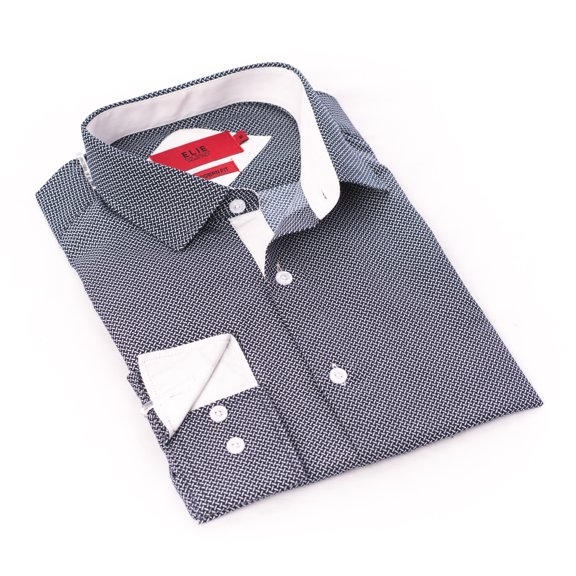 Elie Balleh Black Dashes Print Boys Button Down Shirt