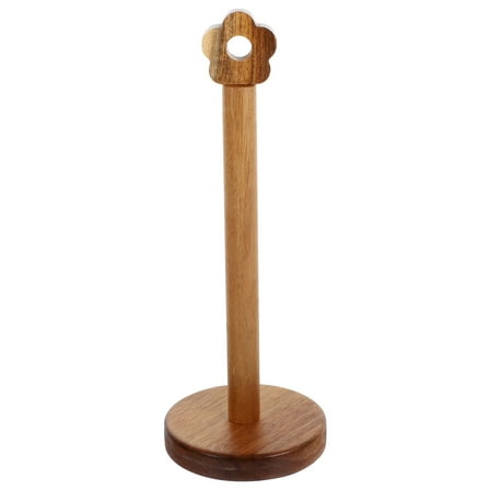 Soimiss Light Brown Wooden Paper Towel Holder for Kitchen Countertop Practical Rustic Design 13.5 Inch