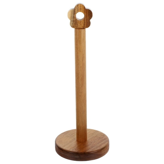 Soimiss Light Brown Wooden Paper Towel Holder for Kitchen Countertop Practical Rustic Design 13.5 Inch