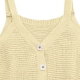 thumbnail image 4 of UACY Toddler Girls Knit Camisole Crop Top V Neck Button Front Textured Knit Tank Top Casual Sleeveless Vest for Kids ﻿ (Light Yellow, 7-8 Years), 4 of 7