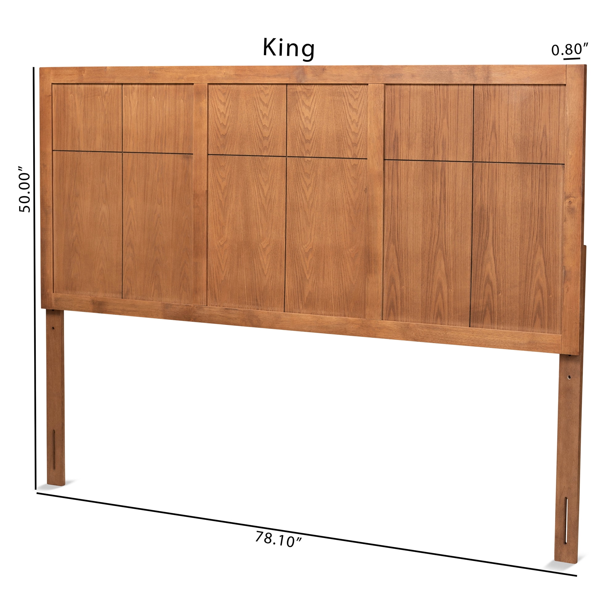 Baxton Studio Monroe Transitional Wood Back Support Engineered Wood Headboard, King, Ash Walnut