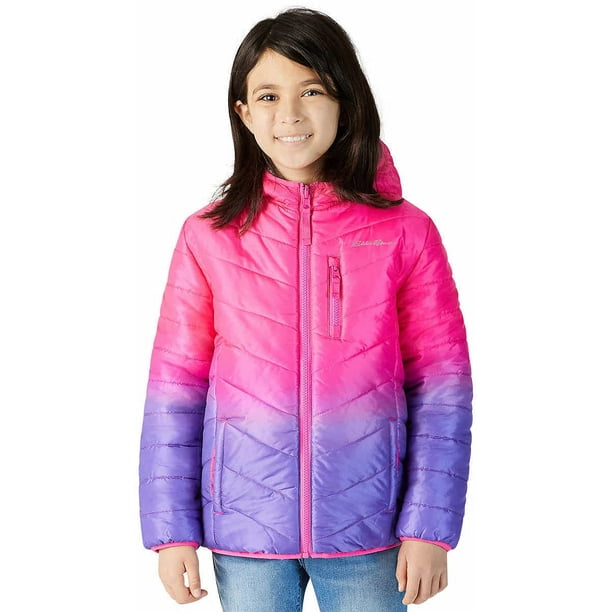Eddie Bauer Kids Deer Harbor Reversible Hooded Jacket Pink Purple