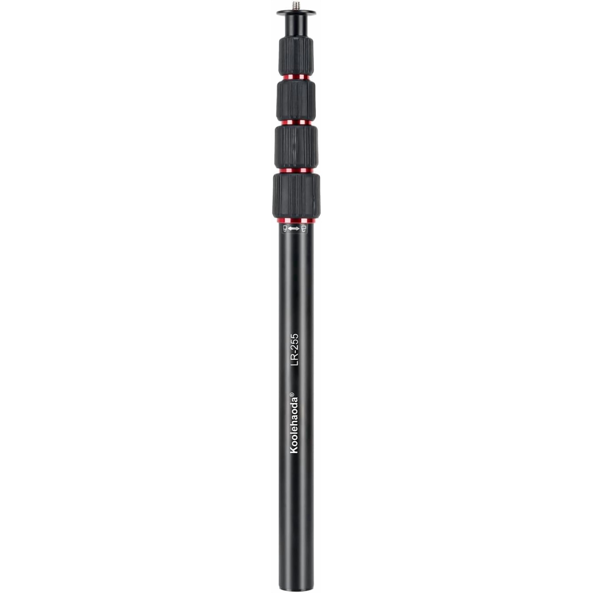 Koolehaoda Tripod Extension, 57" Aluminum Tripod Centre Column Extender Tube 5 Section Monopod Telescopic Stick Rod with 1/4"- 3/8" Screw Compatible with Tripods/Gimbal/Camera/Phone, Max Load 11lb