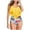 Yellow, variant on TIHLMK Beachwear Set for Women Women High Waisted Swimsuit Two Piece Ruffled Flounce Top with Ruched Bottom