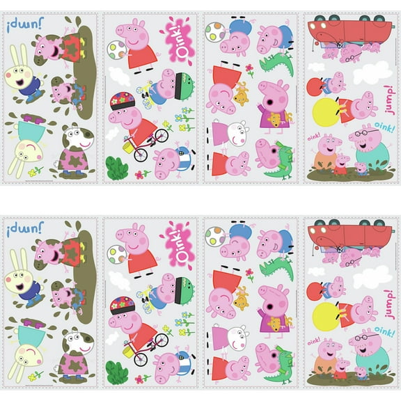 RoomMates Peppa the Pig Peel and Stick Wall Decals, 2 pack