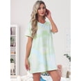 thumbnail image 2 of DARING DIVA Women's Short Sleeve Nightgown Soft Stretchy Pajama Dress XL Light Green, 2 of 7