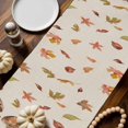 thumbnail image 6 of Fall Table Runner Thanksgiving Mushroom Maple Leaf Table Runners Watercolor Plants Cotton Linen Dresser Scarf Kitchen Dining Table Decor for Fall Holiday Party Decor 13x90 Inch, 6 of 9