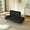Black + Velvet + 2 Seat + Memory Foam, variant on 54-Inch Modern Two-Seater Velvet Sofa with 360° Rotating Side Table Bench and Ottoman Black Upholstered Plush Cushion Space-Saving Furniture for Living Room Bedroom Apartment