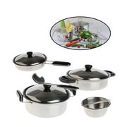 Fankiway 20Pcs Stainless Steel Pots Pans Cookware Miniature toy Pretend Play Gift for Kid
