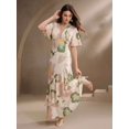 thumbnail image 4 of Floral Print Wrap Maxi Dress With Ruffle Hem In Pink, 4 of 8