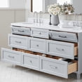 thumbnail image 2 of ARIEL Monroe 73 Inch Double Oval Sink Bathroom Vanity With Pure White Quartz Countertop 1.5 Inch Edge In Grey, 2 of 8