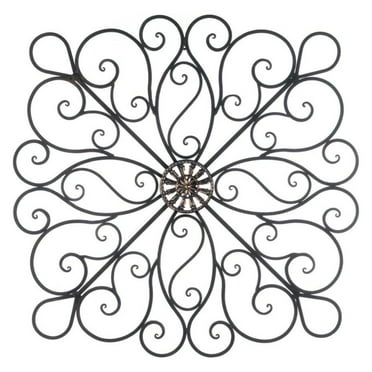 Wrought Iron 36-inch Scrolled Wall Decor