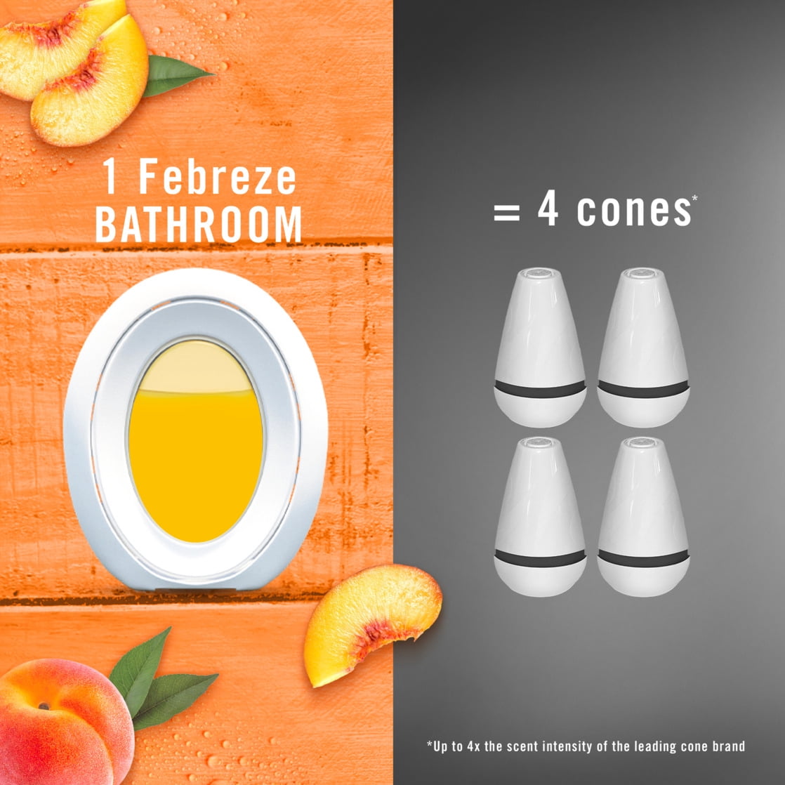 Febreze Bathroom Air Freshener, Odor-Fighting, Peaches, 1ct
