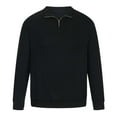 HONHUZH Mens Shirts Clearance Trendy Wool Sweater Stand Up Collar Solid