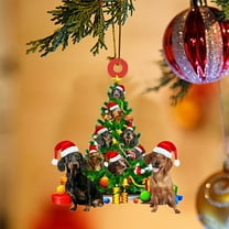 EWASWON Acrylic Dog & Cat Christmas Ornament - Hanging Pendant for Christmas Tree, Car, Home Holiday Decor, 1pc Festive Pet Decor