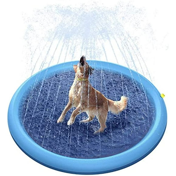 51inches Non-Slip Splash Pad for Kids and Dog, Thicken Sprinkler Pool Summer Outdoor Water Toys - Fun Backyard Fountain Play Mat for Baby Girls Boys Children or Pet Dog