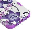 thumbnail image 5 of Kaleidio Case For LG Harmony 4, Premier Pro Plus L455DL, Xpression Plus 3 [TUFF Armor] Impact Protective Hybrid [Shockproof] 3-Piece Dual Layer Rubber Cover [Purple Hibiscus Flowers], 5 of 5