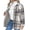 Grey, variant on Zeagoo Women's Fleece Sherpa Jacket Casual Long Sleeve Button Down Flannel Shacket Shirt Winter Coat with Pockets