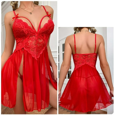 

Tawop Women S Sexy Gauze Perspective Pajamas Lace Embroidery Suspender Nightdress Women S Home Clothes Lingerie For Women Sexy Naughty Crotchless New Arrival