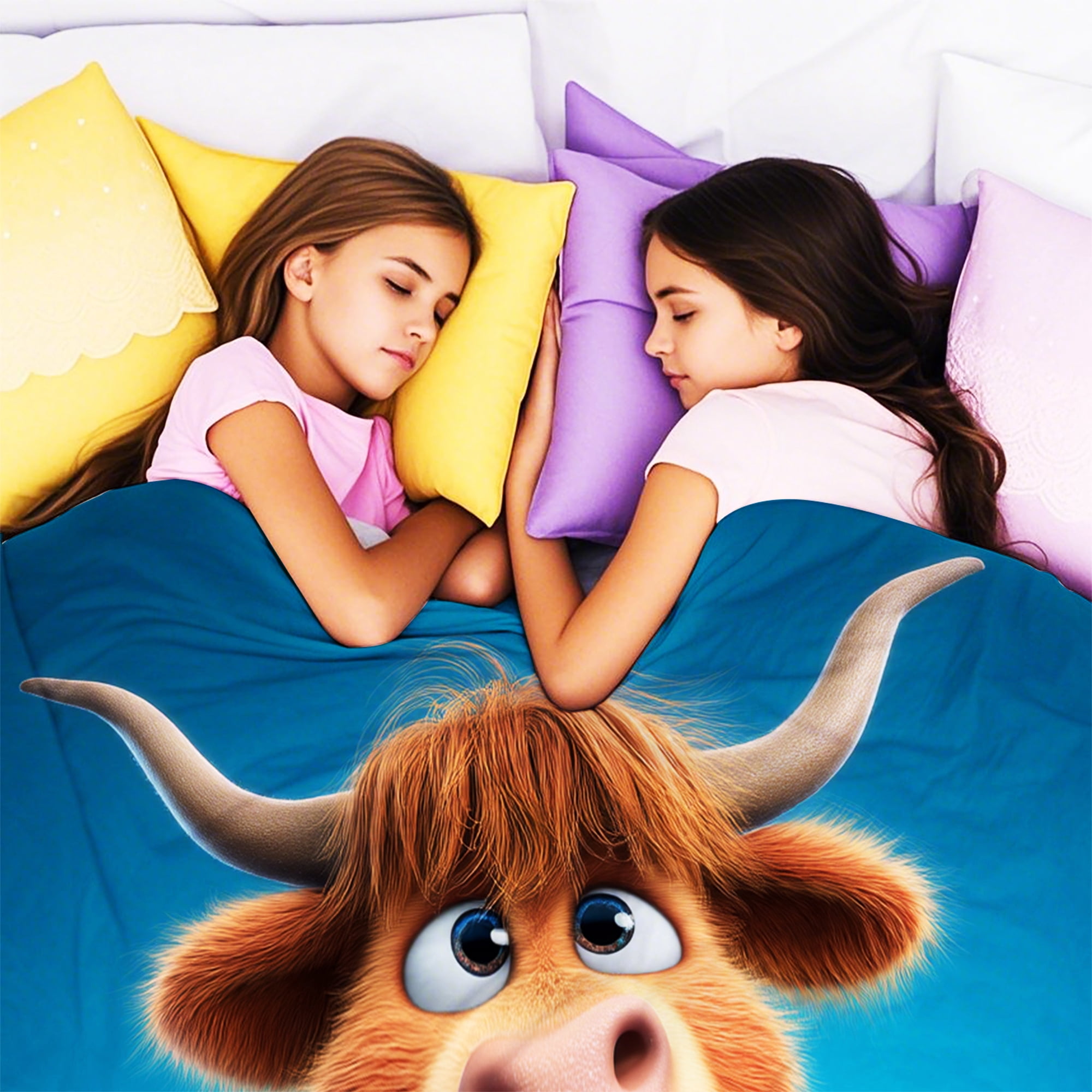 Flannel Fleece Throw Blanket, Soft Large Throw Blanket, Lightweight Cozy Plush Throw Blanket Fit Sofa Bed, 50"x60", Plateau Cattle
