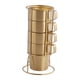 thumbnail image 4 of Juego de 4 tazas de café apilables de acero inoxidable con soporte, tazas de té, café con leche, café expreso, para pícnic y desayuno, 4 of 9