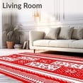 thumbnail image 2 of ODIKA 3'x5' Machine Washable Non-Slip Area Rug, Whimsical Holiday Patchwork with Gingerbread and High Traffic Rug, Red, 616290, 2 of 7