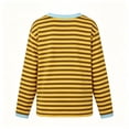 thumbnail image 4 of Spazoro Girls Long Sleeve T-Shirts, Crew Neck Striped Long Sleeve Relaxed Fit Stretchy Fall Spring Casual Tops Tee for Daily Wear Brown Size 3-4T, 4 of 8