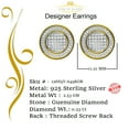 thumbnail image 4 of King of Bling's Aretes Para Hombre Square 925 Yellow Silver 0.33ct Diamond Women & Men Earrings, 4 of 12