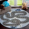 thumbnail image 3 of 5â€™ Round Blue Imaginative Racetrack Area Rug, 3 of 7