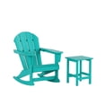 thumbnail image 2 of GARDEN 2-Piece Set Plastic Outdoor Rocking Chair with Square Side Table Included, Turquoise, 2 of 11