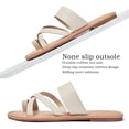 thumbnail image 4 of Sandalias Luoika planas de ancho ancho para mujer, color beige, talla 10.5XW, 4 of 9