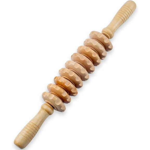 Loghot Manual Wooden Fascia Massage Roller Trigger Points, Wood Therapy Muscle Roller Massage Stick