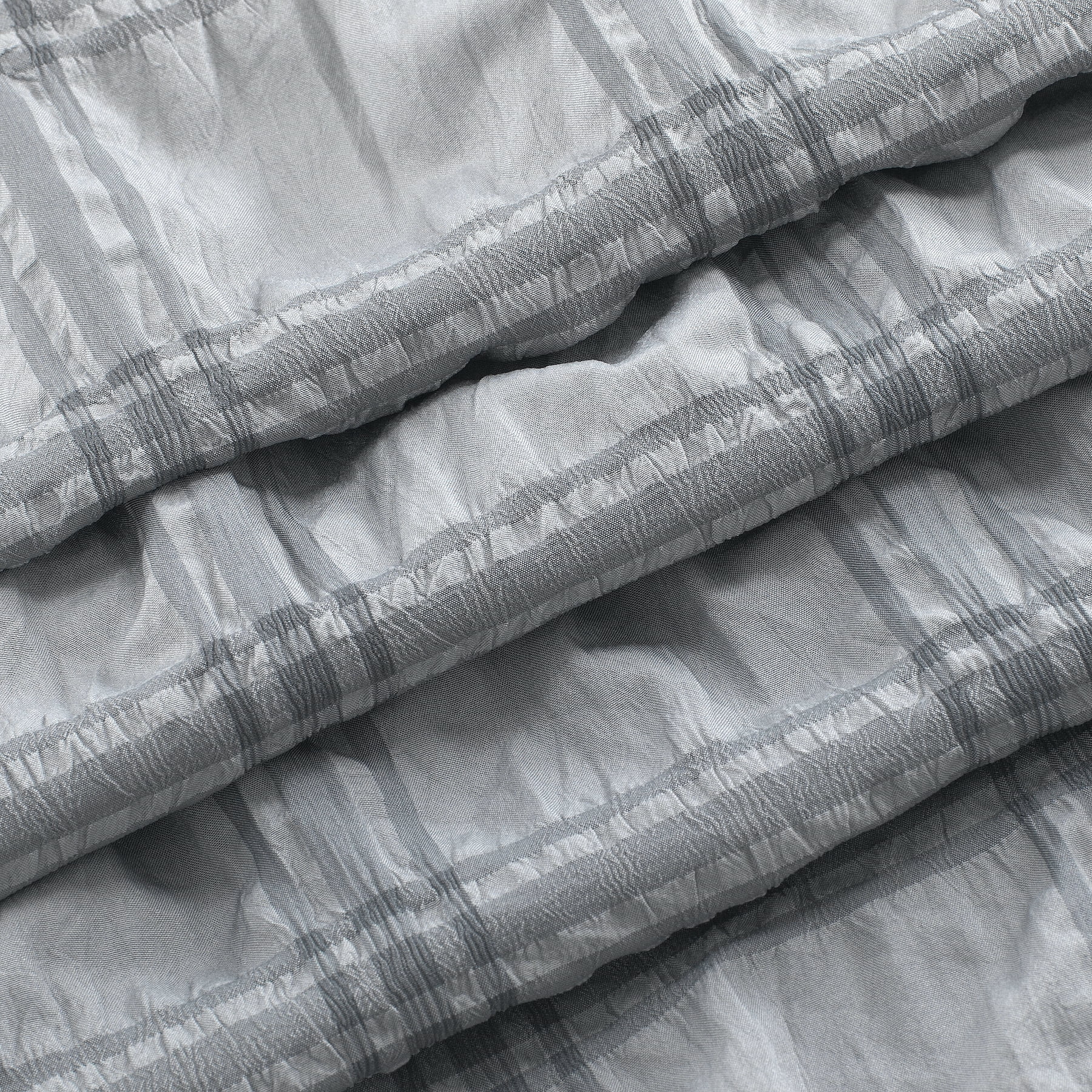 Dainty Home Crinkle Plaid Textured Embossed Weaved Plaid Designed Fabric Shower Curtain 70"W x 72"L in Gray