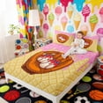thumbnail image 4 of Erosebridal Strawberry Drizzle Baseball Glove Print Full Size Sheets, Sweet Sports Bed Sheets for Kids Boys and Girls, 1 Flat Sheet, 1 Fitted Sheet and 2 Pillowcases, 4 of 6