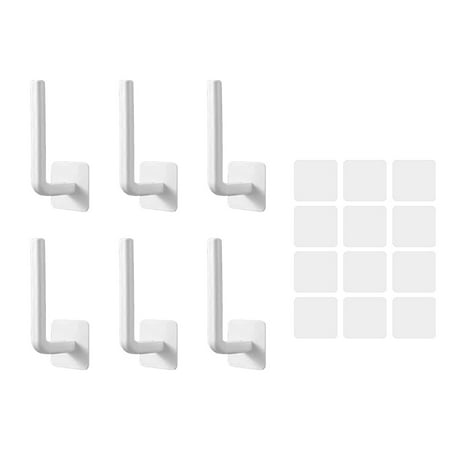 

6Pcs Adhesive Hook Plastic Wall Mounted Hook Multipurpose Hook Set for Towel Clothes