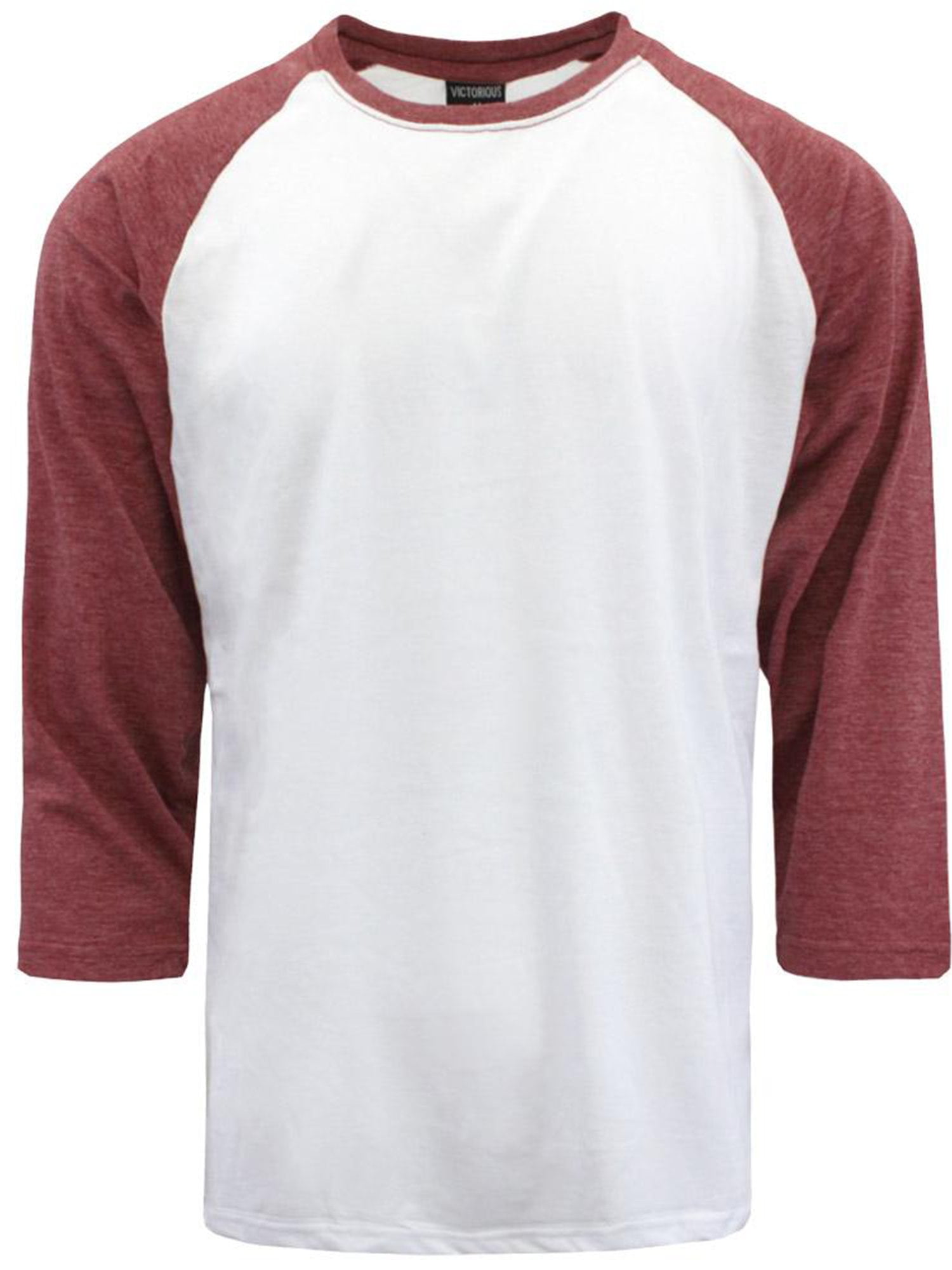 Victorious Men's Classic Button Down Baseball Jersey Shirt BJ42 - Burgundy - Medium, Red