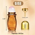 thumbnail image 5 of ACDANC 2 Pack Rose Quartz Roller&Straight Bottles for Oils,50Ml Refillable Amber Glass Roll on Bottles with Natural Crystal Roller Balls,Leak-Proof Travel Perfume Bottle with Gold Caps, 5 of 7