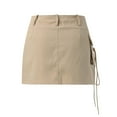 thumbnail image 3 of Sngxgn Women High Elastic Waist Pleated Skirt Mini Swing A-line Skirts(Khaki,S), 3 of 4