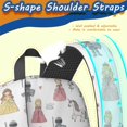 thumbnail image 5 of Princess and Knight White Pattern 17" Waterproof Oxford School Backpacks for Teens, S-Shape Padded Straps, for School, Travel, Hiking, Camping, 5 of 5