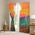 thumbnail image 3 of Castle Fairy Western Cactus Black Out Curtains,Desert Sunset Curtains Pack of 2 (42x63 Each),Exotic Style Bedroom Curtains,Luxury Teenagers Bedroom Decor, 3 of 6