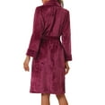 thumbnail image 3 of INSPIRE CHIC Women's Flannel Bathrobe Plush Soft Robe Fluffy Long Spa Robe XL Claret, 3 of 5