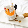 thumbnail image 3 of Cuchara colgante de cerámica con dibujos de gato, utensilio de cocina, cuchara de postre, café, helado, cubertería única, regalo novedoso, gran oferta, 3 of 4