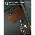 thumbnail image 4 of LORZOR Airtag Wallet, Full Grain Leather Minimalist Mens Wallet for Airtag, Bifold RFID Blocking Airtag Wallet for Apple Airtag Holder, with ID Window, 12 Cards Gift Box, 4 of 6